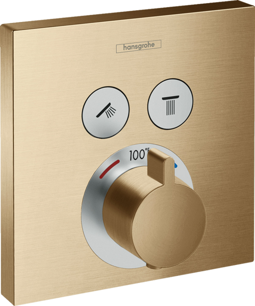 Hansgrohe ShowerSelect Thermostatic Trim for 2 Functions, Square
