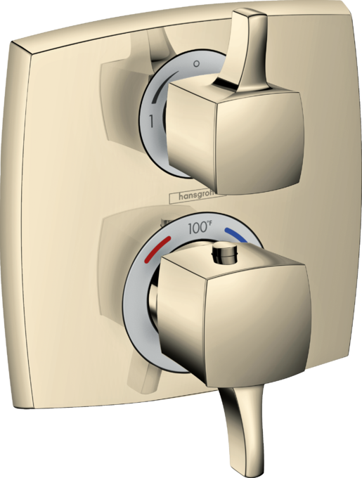 Hansgrohe Ecostat Classic Thermostatic Trim with Volume Control and Diverter, Square