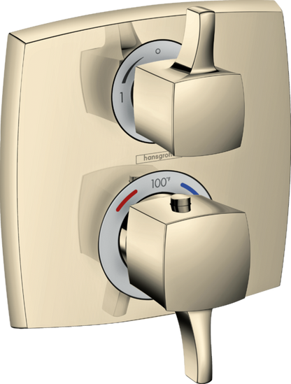 Hansgrohe Ecostat Classic Thermostatic Trim with Volume Control and Diverter, Square