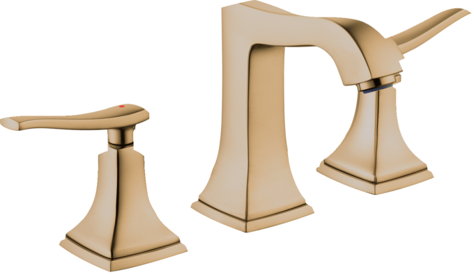 Hansgrohe Metropol Classic Widespread Faucet 110 with Lever Handles and Pop-Up Drain, 1.2 GPM