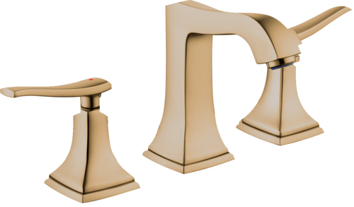 Hansgrohe Metropol Classic Widespread Faucet 110 with Lever Handles and Pop-Up Drain, 1.2 GPM