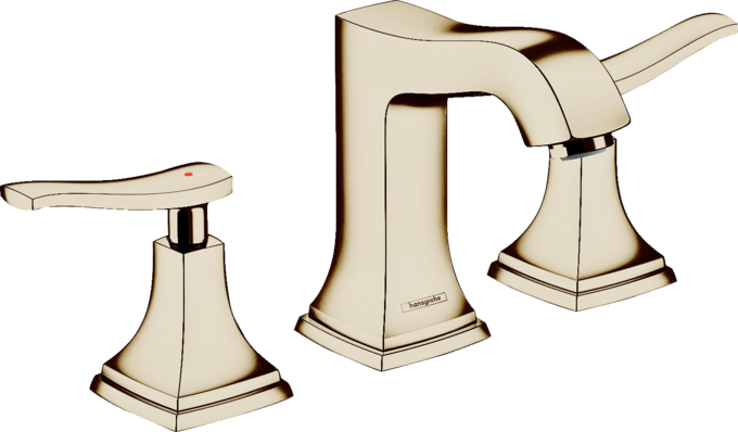 Hansgrohe Metropol Classic Widespread Faucet 110 with Lever Handles and Pop-Up Drain, 1.2 GPM