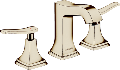 Hansgrohe Metropol Classic Widespread Faucet 110 with Lever Handles and Pop-Up Drain, 1.2 GPM
