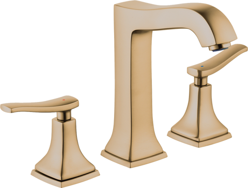 Hansgrohe Metropol Classic Widespread Faucet 160 with Lever Handles and Pop-Up Drain, 1.2 GPM