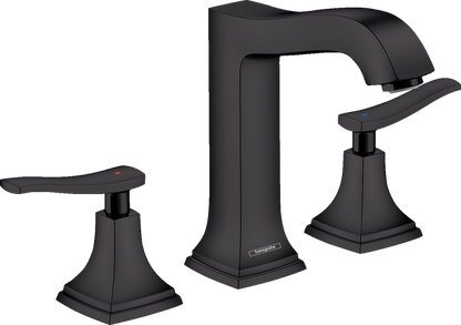 Hansgrohe Metropol Classic Widespread Faucet 160 with Lever Handles and Pop-Up Drain, 1.2 GPM