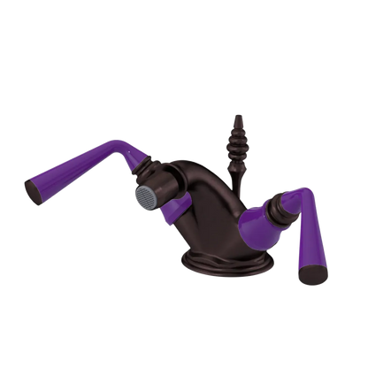 Rubinet Single Hole Dual Handle Bidet Fitting (Less Drain) Tuscan Brass