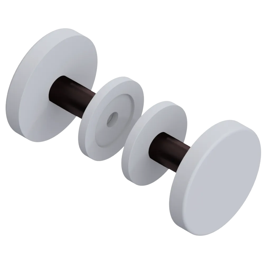 Rubinet Shower Door Knob (set) Matt White