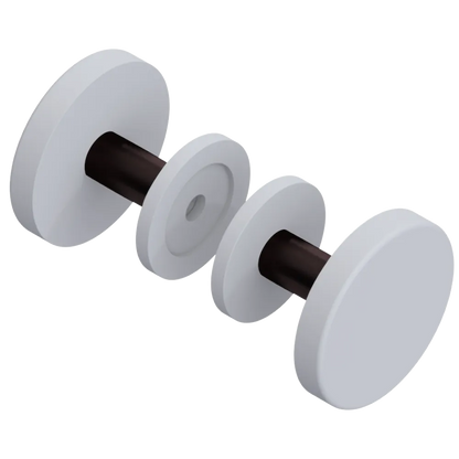 Rubinet Shower Door Knob (set) Matt White