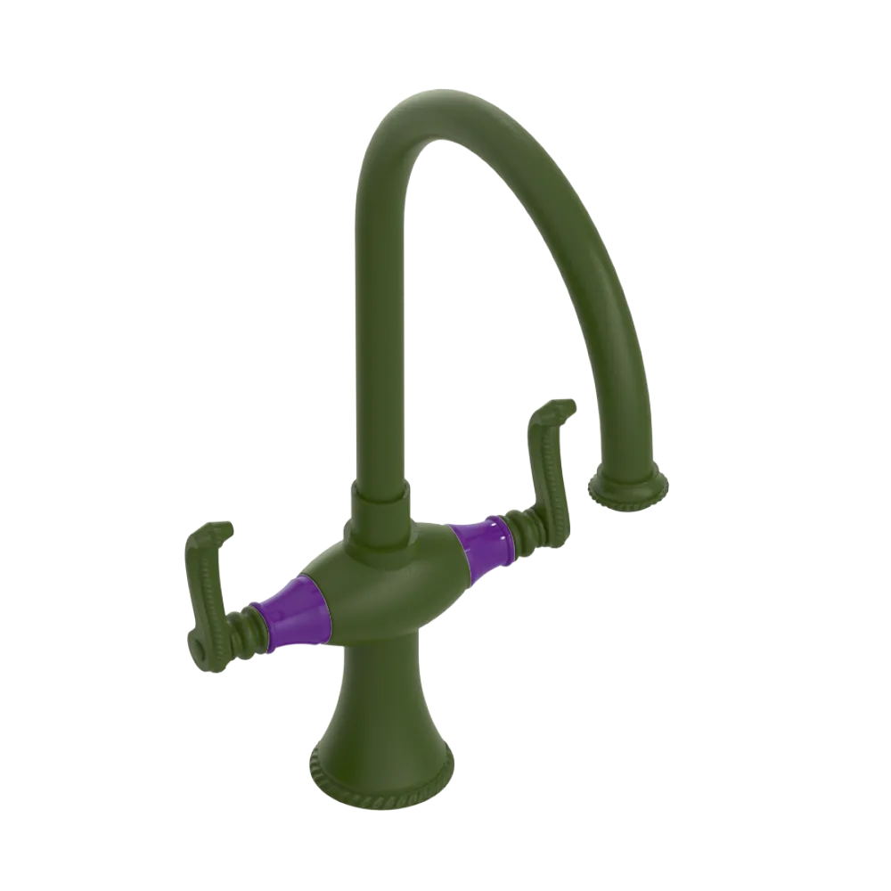 Rubinet Two Handle Single Hole Kitchen Set Green Envy