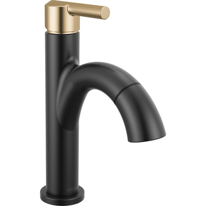 Nicoli Single Handle Pull-down Bathroom Faucet - Matte Black/Champagne Bronze