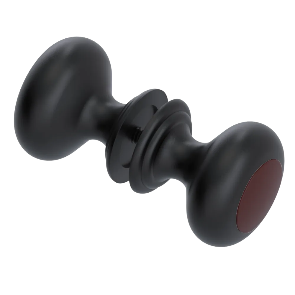 Rubinet Shower Door Knob (set) Matt Black