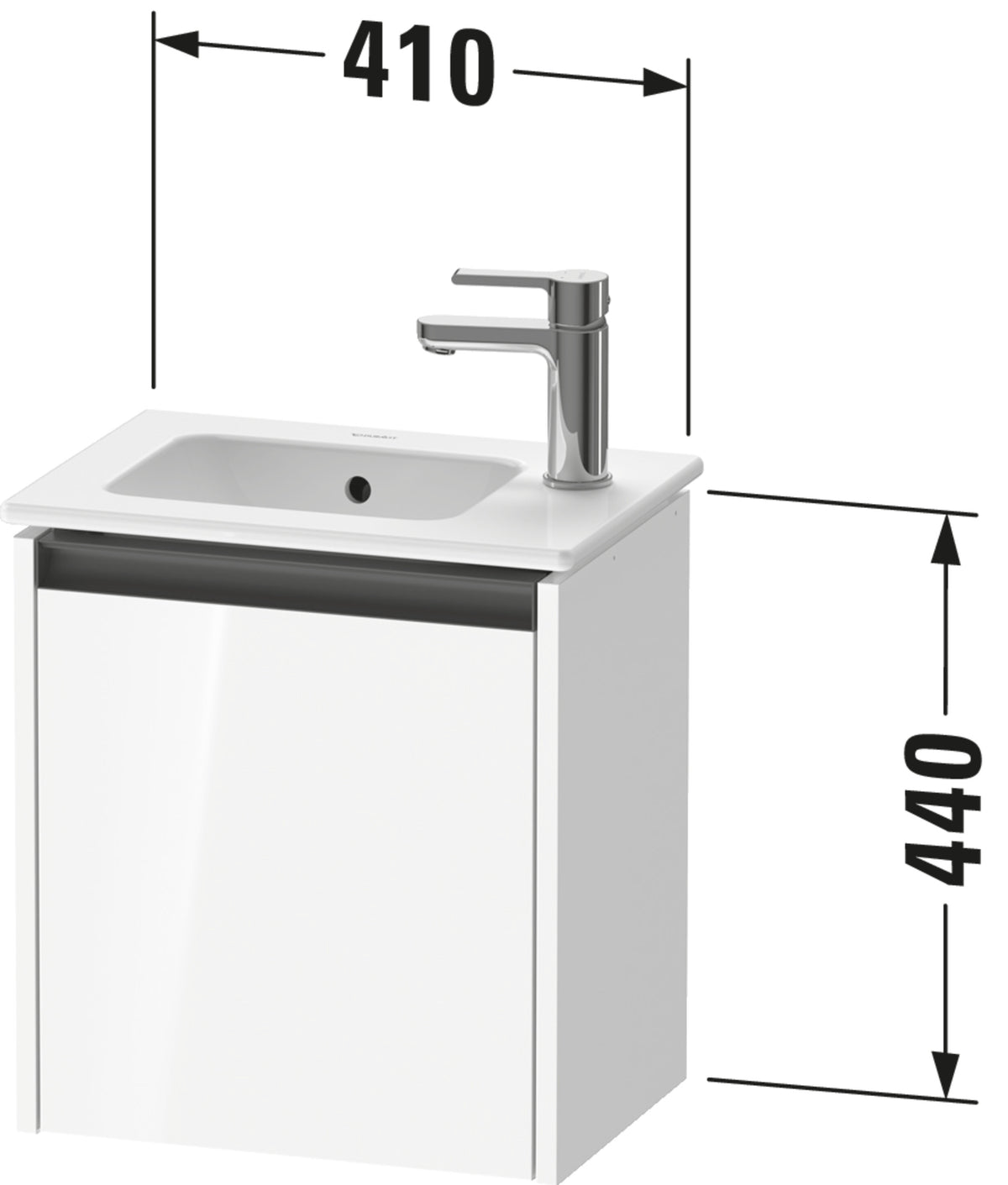Duravit Ketho 2 Unit Wall-Mount Single-Sink Bathroom Vanity – mounted_k25060r21210000
