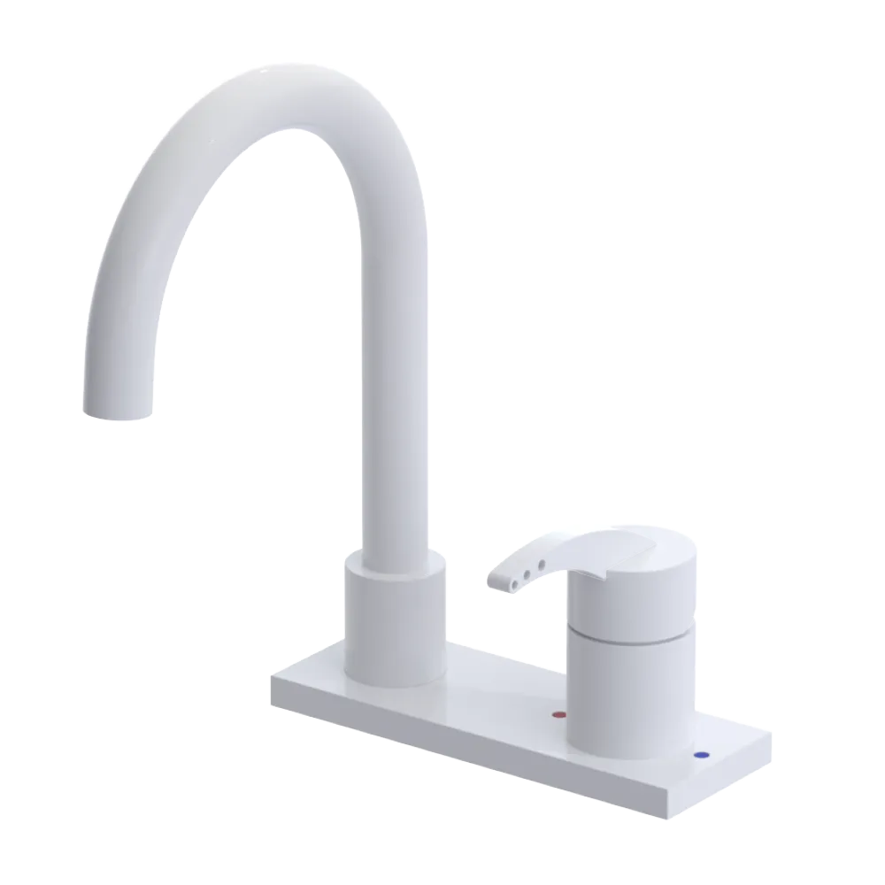 Rubinet 4" Centre Single Control Lav. Set. (less drain) White