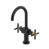 Rubinet Single Hole Dual Handle Lav. Set with LaSalle Spout (less drain) Matt Black