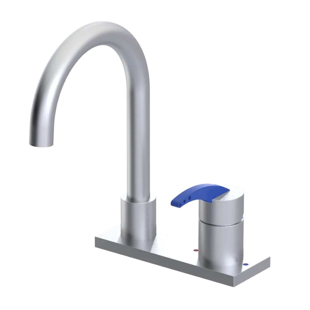 Rubinet 4" Centre Single Control Lav. Set. (less drain) Satin Chrome