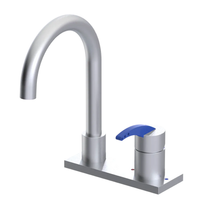 Rubinet 4" Centre Single Control Lav. Set. (less drain) Satin Chrome
