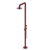 Rubinet Pressure Balance Outdoor Shower with Hand Held Shower & 10" Shower Head - 304 Stainless Steel Maroon