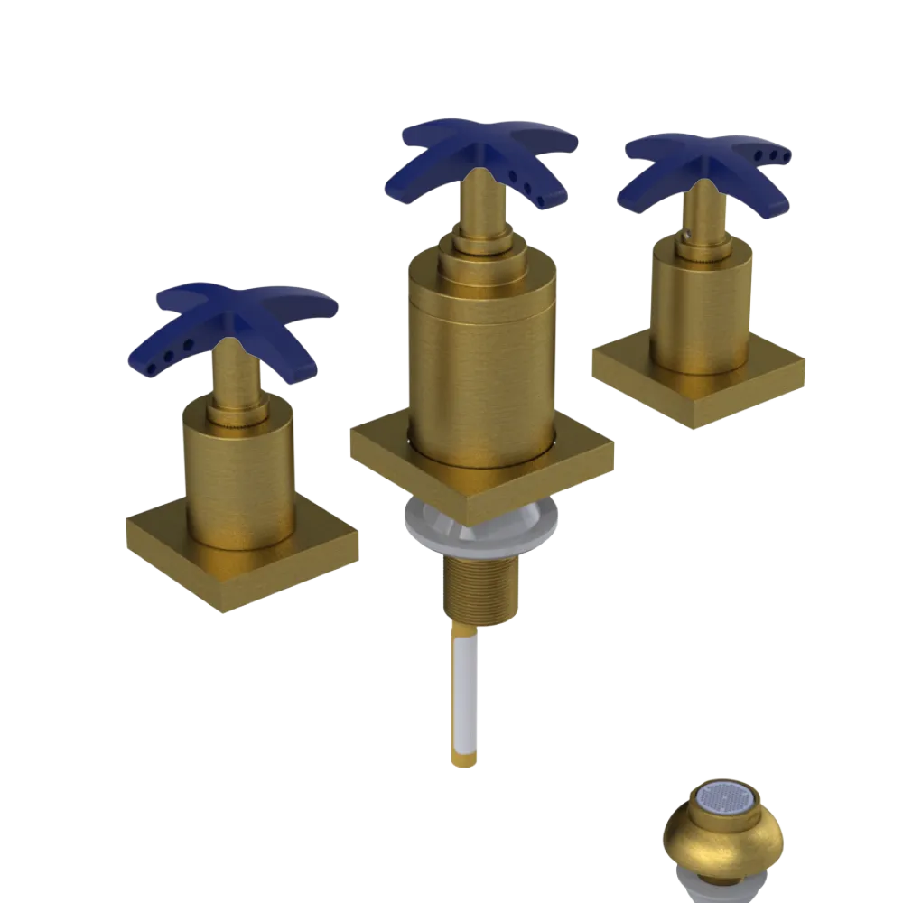 Rubinet Bidet Fitting with Spray, Diverter, and Vacuum Breaker (less drain) Antique Brass Matt