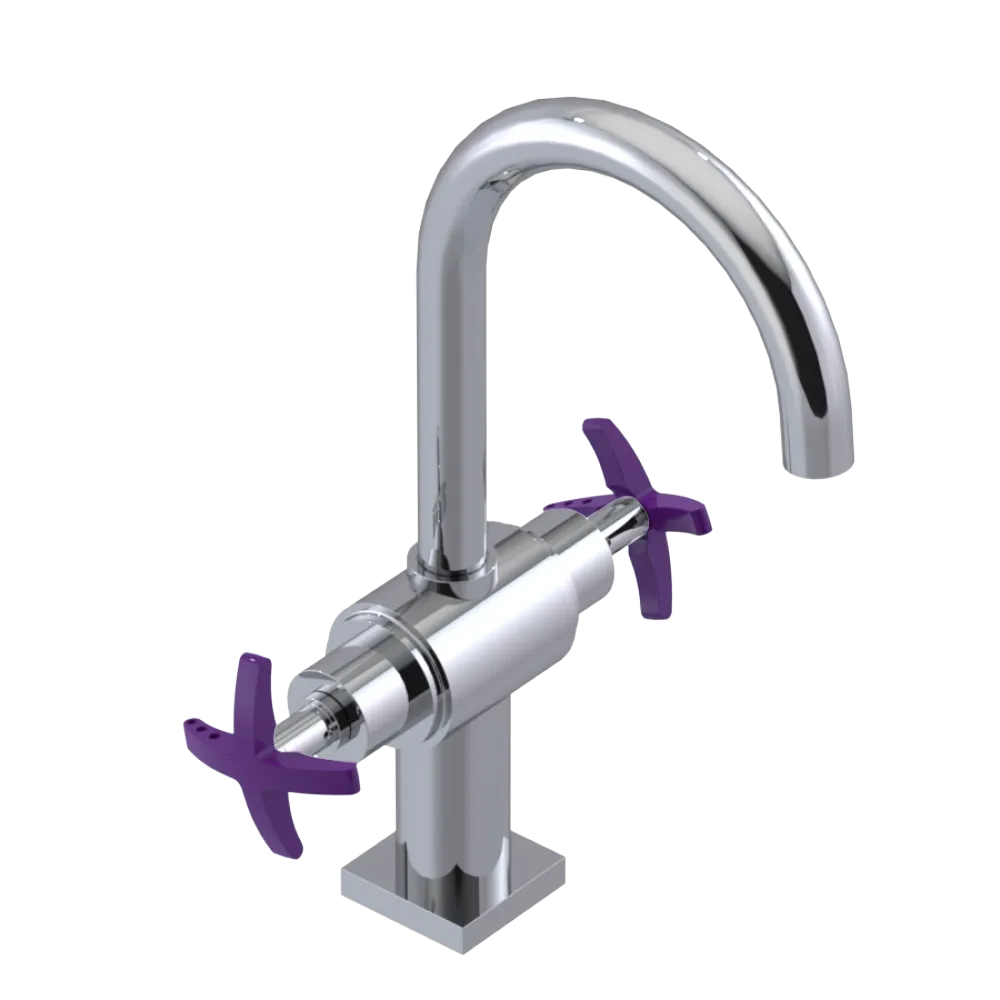 Rubinet Single Hole Dual Handle Lav. Set. (less drain) Chrome