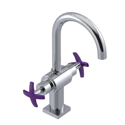 Rubinet Single Hole Dual Handle Lav. Set. (less drain) Chrome