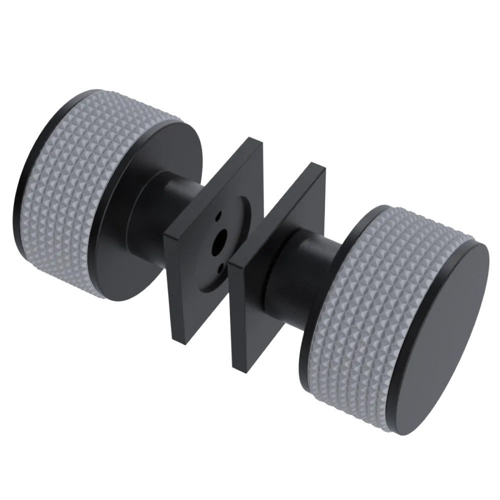 Rubinet Shower Door Knob (set) Matt Black