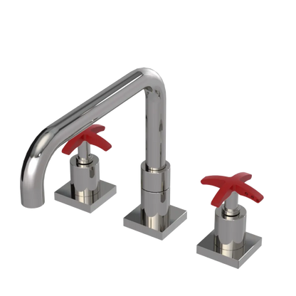 Rubinet Widespread Kitchen Set with Genesis Spout Polished Nickel