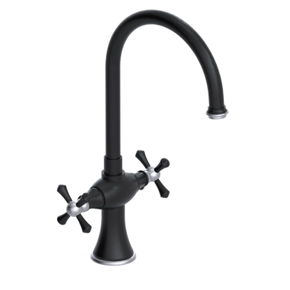 Rubinet Two Handle Single Hole Kitchen Set Matt Black