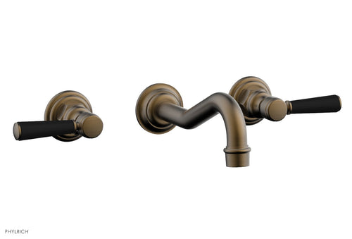 Phylrich HENRI Wall Lavatory Set - Satin Black Lever Handles 161-12