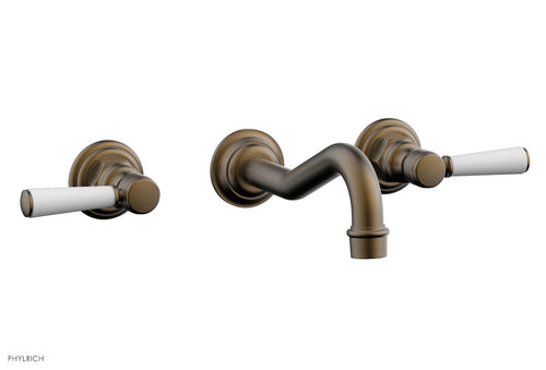 Phylrich HENRI Wall Lavatory Set - Satin White Lever Handles 161-12