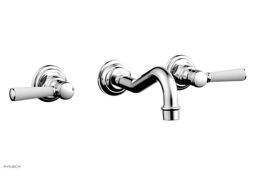 Phylrich HENRI Wall Lavatory Set - Satin White Lever Handles 161-12