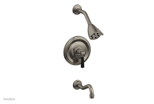 Phylrich HENRI Pressure Balance Tub and Shower Set - Satin Black Lever Handle 161-27
