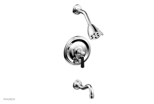 Phylrich HENRI Pressure Balance Tub and Shower Set - Satin Black Lever Handle 161-27