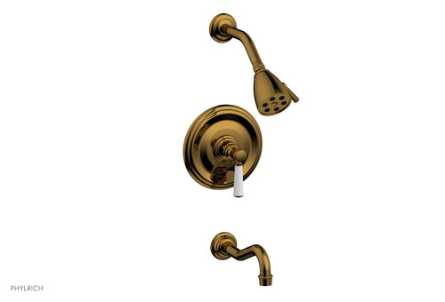 Phylrich HENRI Pressure Balance Tub and Shower Set - Satin White Lever Handle 161-27