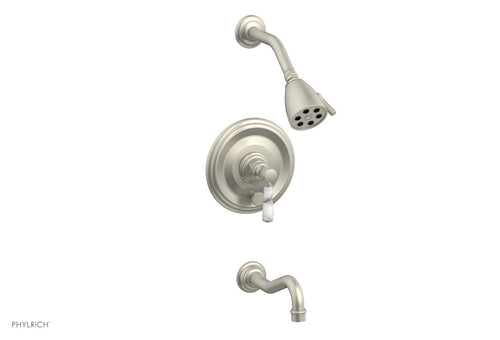 Phylrich HENRI Pressure Balance Tub and Shower Set - White Marble Lever Handle 161-28