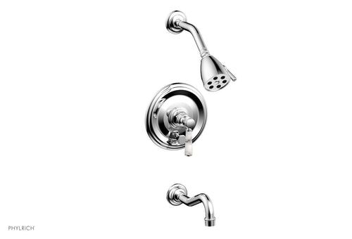 Phylrich HENRI Pressure Balance Tub and Shower Set - White Marble Lever Handle 161-28