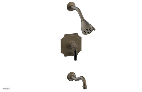 Phylrich HENRI Pressure Balance Tub and Shower Set - Black Marble Lever Handle 161-31