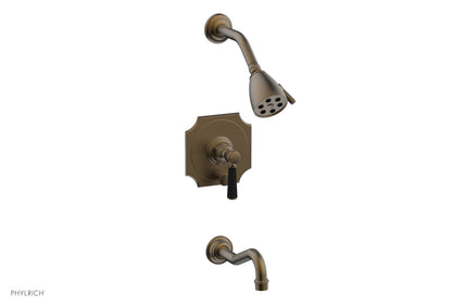 HENRI Pressure Balance Tub and Shower Set - Satin Black Lever Handle 161-30