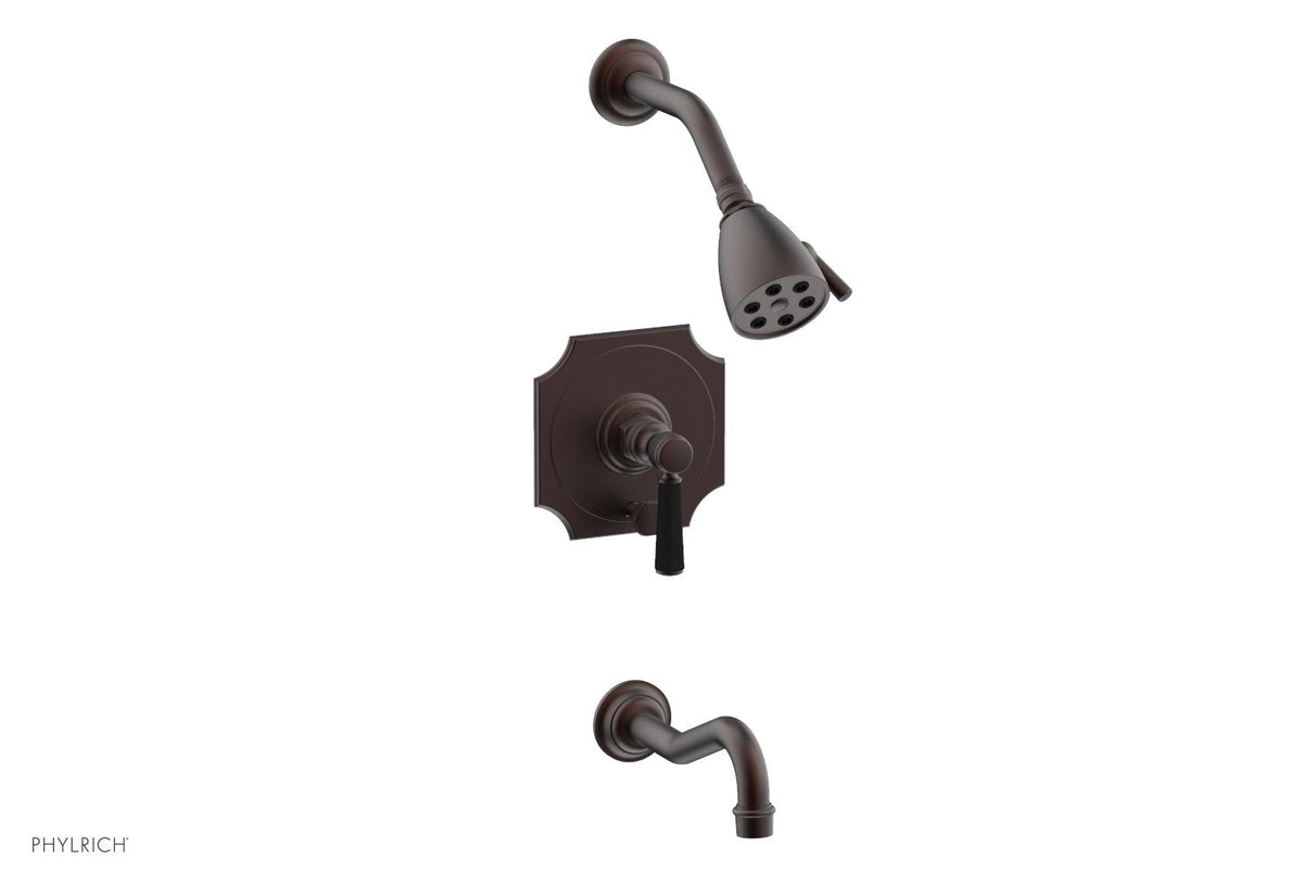HENRI Pressure Balance Tub and Shower Set - Satin Black Lever Handle 161-30