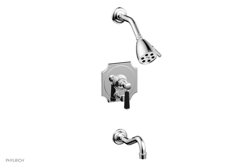 Phylrich HENRI Pressure Balance Tub and Shower Set - Satin Black Lever Handle 161-30