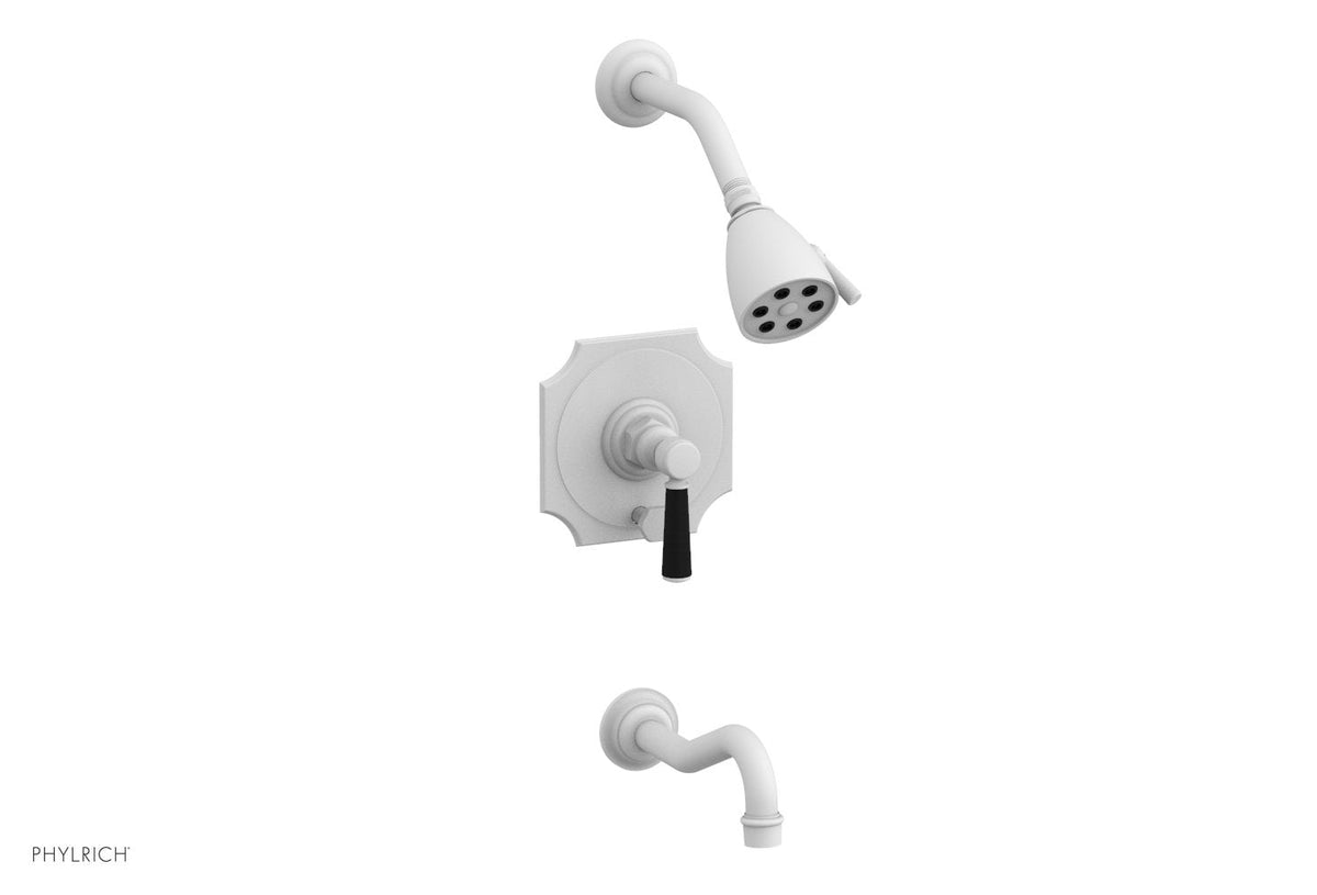 HENRI Pressure Balance Tub and Shower Set - Satin Black Lever Handle 161-30
