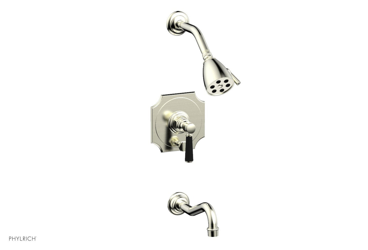 HENRI Pressure Balance Tub and Shower Set - Satin Black Lever Handle 161-30