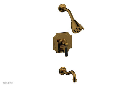 HENRI Pressure Balance Tub and Shower Set - Satin Black Lever Handle 161-30