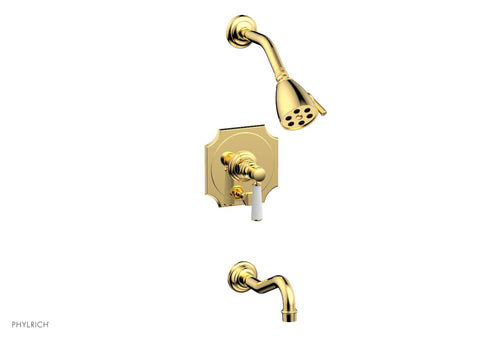 Phylrich HENRI Pressure Balance Tub and Shower Set - Satin White Lever Handle 161-30