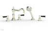 HENRI Deck Tub Set with Hand Shower with Satin Black Handles 161-49