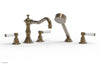 Phylrich HENRI Deck Tub Set with Hand Shower with Satin White Handles 161-49