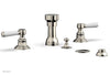 Phylrich HENRI Four Hole Bidet Set - Satin White Lever Handles 161-61