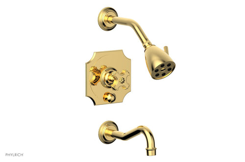 Phylrich MARVELLE Pressure Balance Tub and Shower Set - Cross Handle 162-26