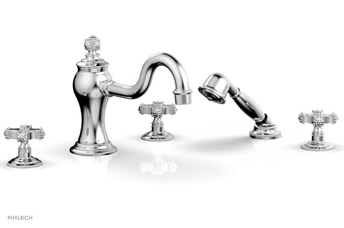 Phylrich MARVELLE Deck Tub Set with Hand Shower - Cross Handles 162-48