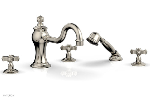 Phylrich MARVELLE Deck Tub Set with Hand Shower - Cross Handles 162-48