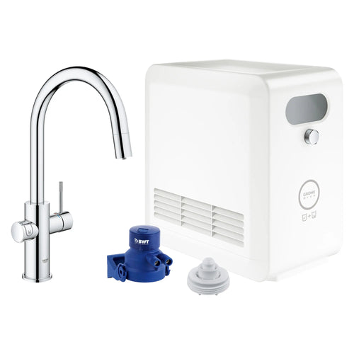 Grohe Blue Single-Handle Pull Down Kitchen Faucet Single Spray 1.75 Gpm Chilled & Sparkling Water - Golzar Home